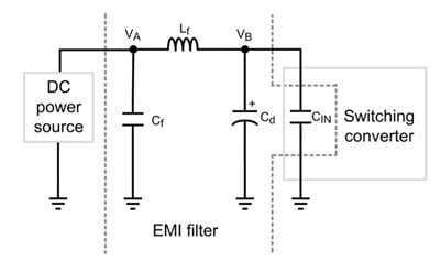 Schematic of low pass input EMI filter